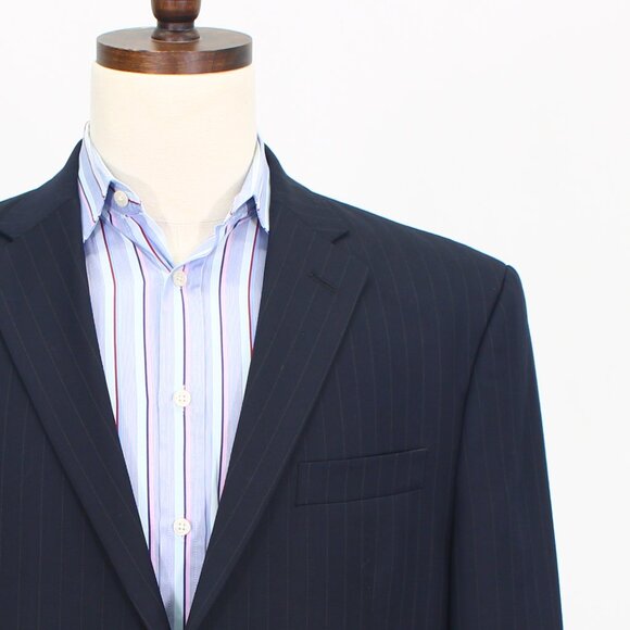 Ralph Lauren 44R 38x30 Navy Full Suit 2-Button Stripe R562 - Picture 7 of 15